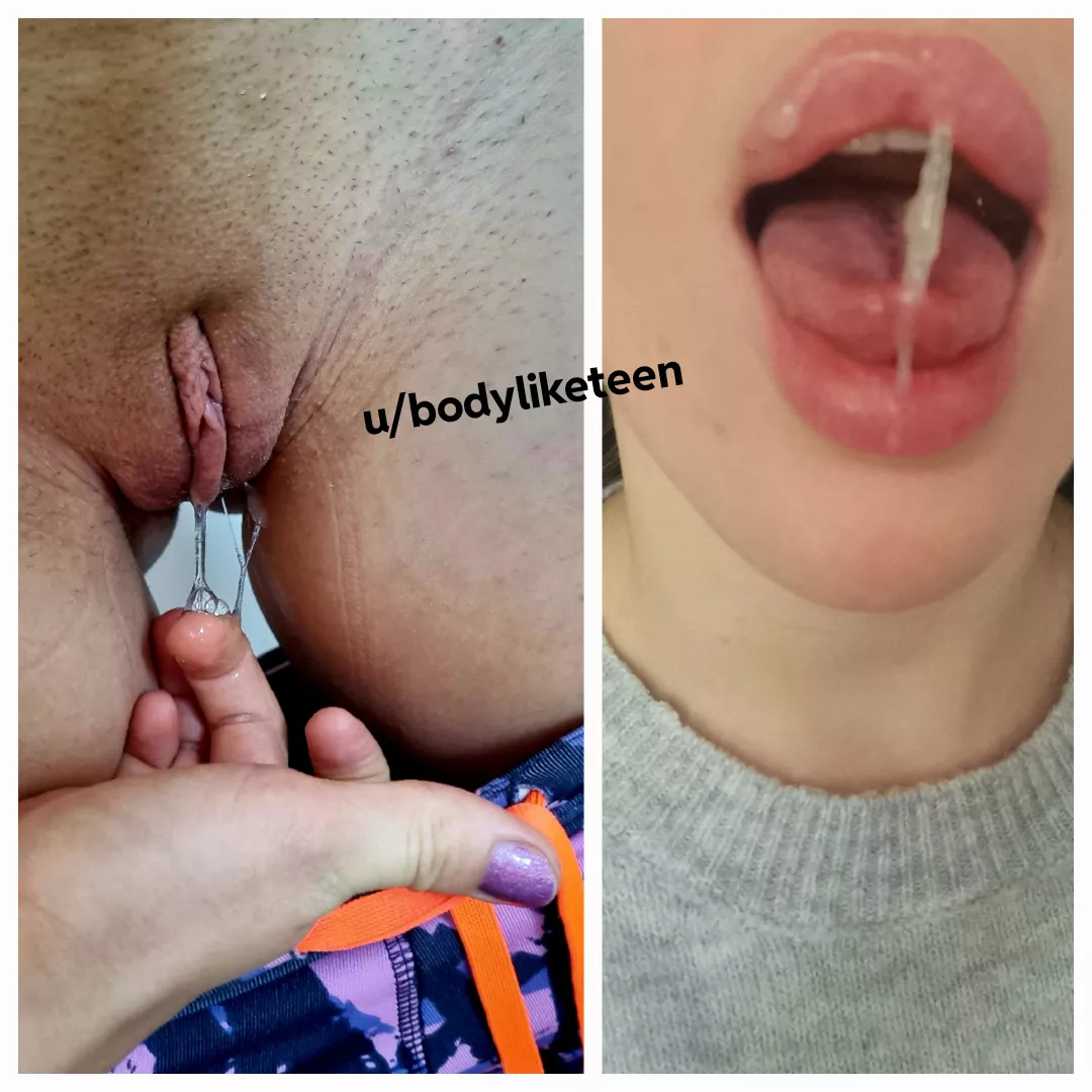 Would you give me a romantic kiss if you knew I've just tasted my sweet pussy? :)