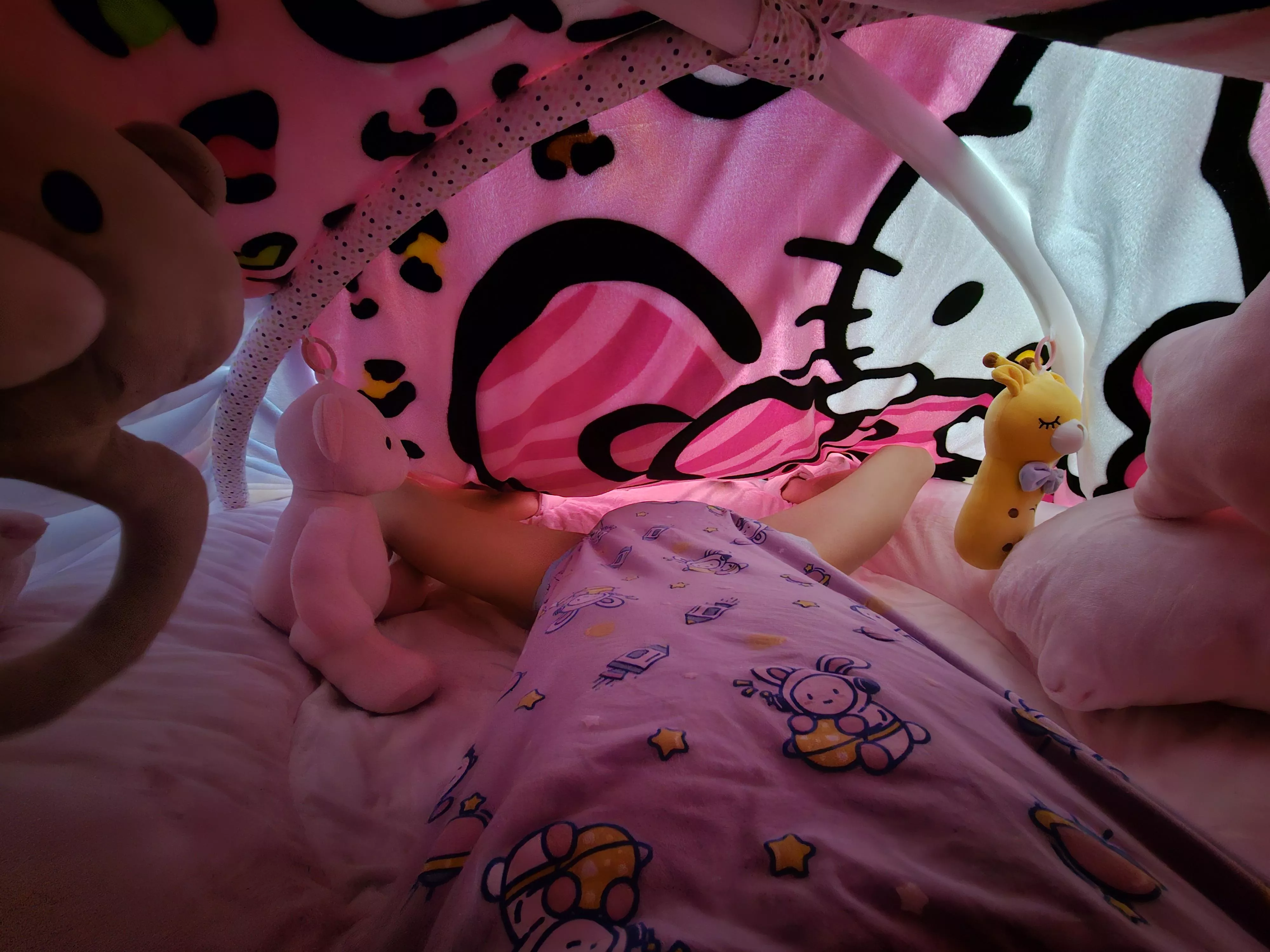 It's rainy outside! But it's nice and dry in my fort.