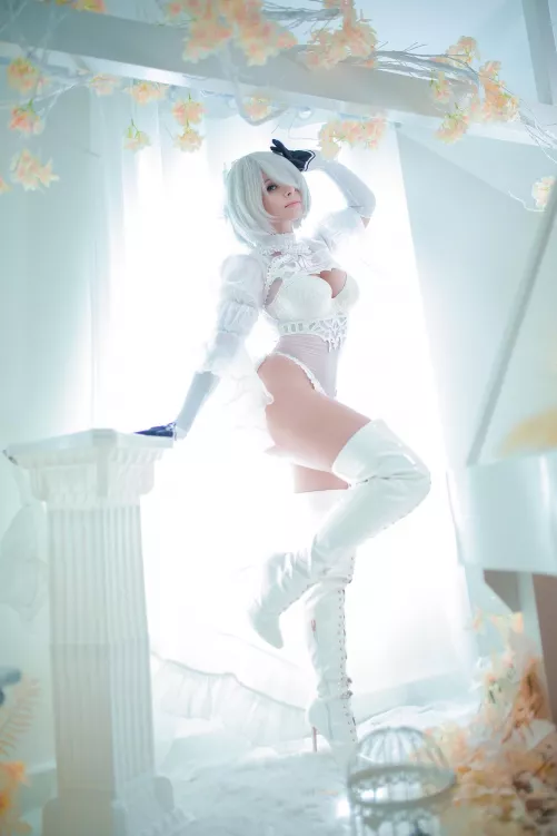 White Bride 2B cosplay by Yuna Kairi