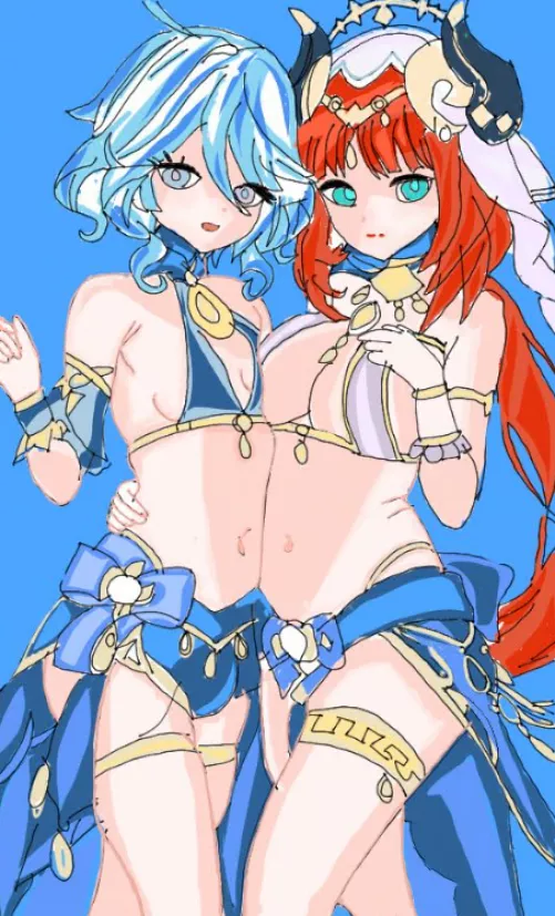 Nilou and Furina preparing for their performance