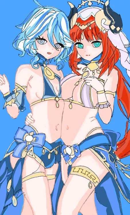 Nilou and Furina preparing for their performance