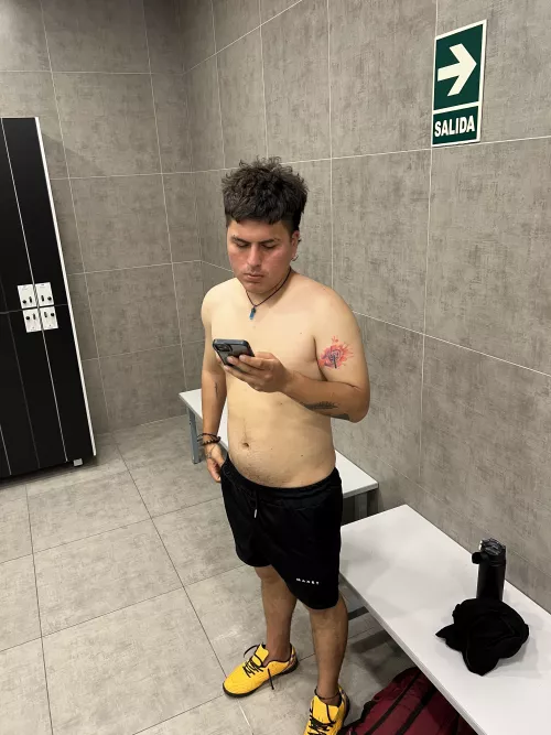 Anyone wanna shower with me? I'm at the gym, soaked in sweat