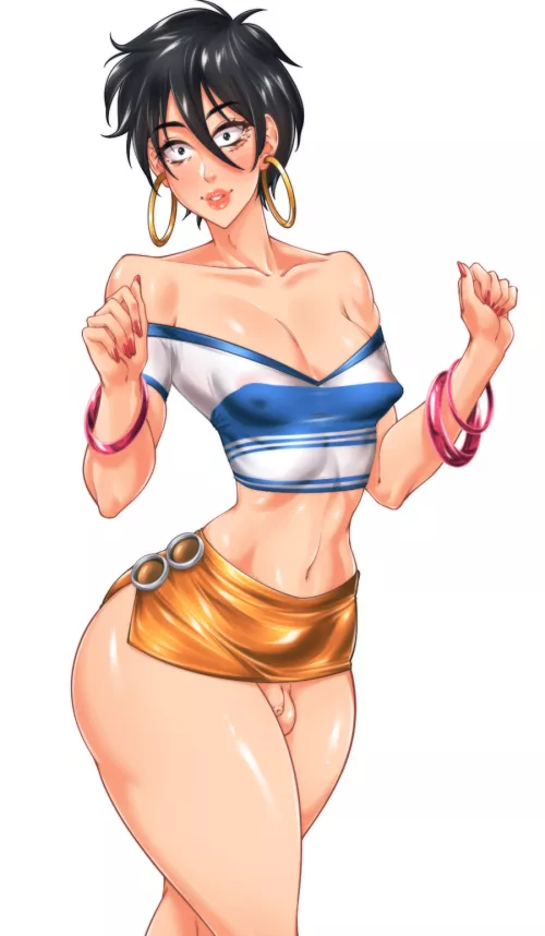 Luffy getting caught in Nami's clothes (suiren ciao)