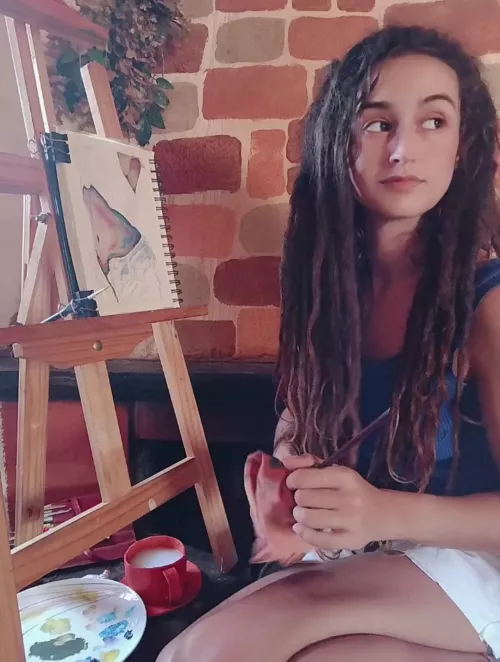 The creation of one of my favorite paintings so far 🎨 