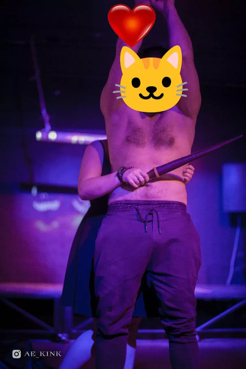 The device is used on stage. And a happy tied up 