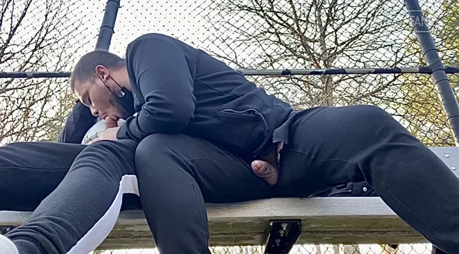 I haven’t sucked cock in public in a long time 🤤 we got caught a few times in this baseball field 