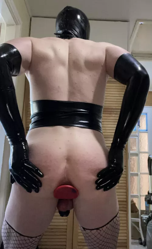 Nice and shiny in my new latex 