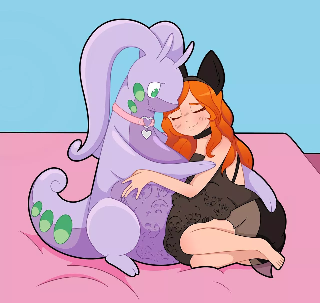 {Image} Ginger and Her Girlfriend, Goodra. - Art by squiddyneon