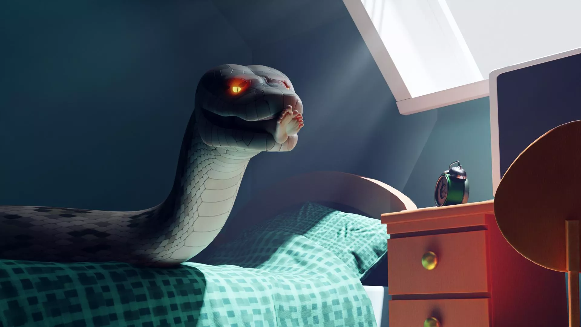 Little feet dangling out the snakes maw (cryptocrisis)