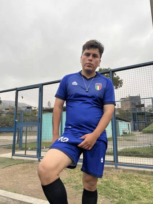 Would you like to have this bulge in your mouth? Haha, it's throbbing with excitement