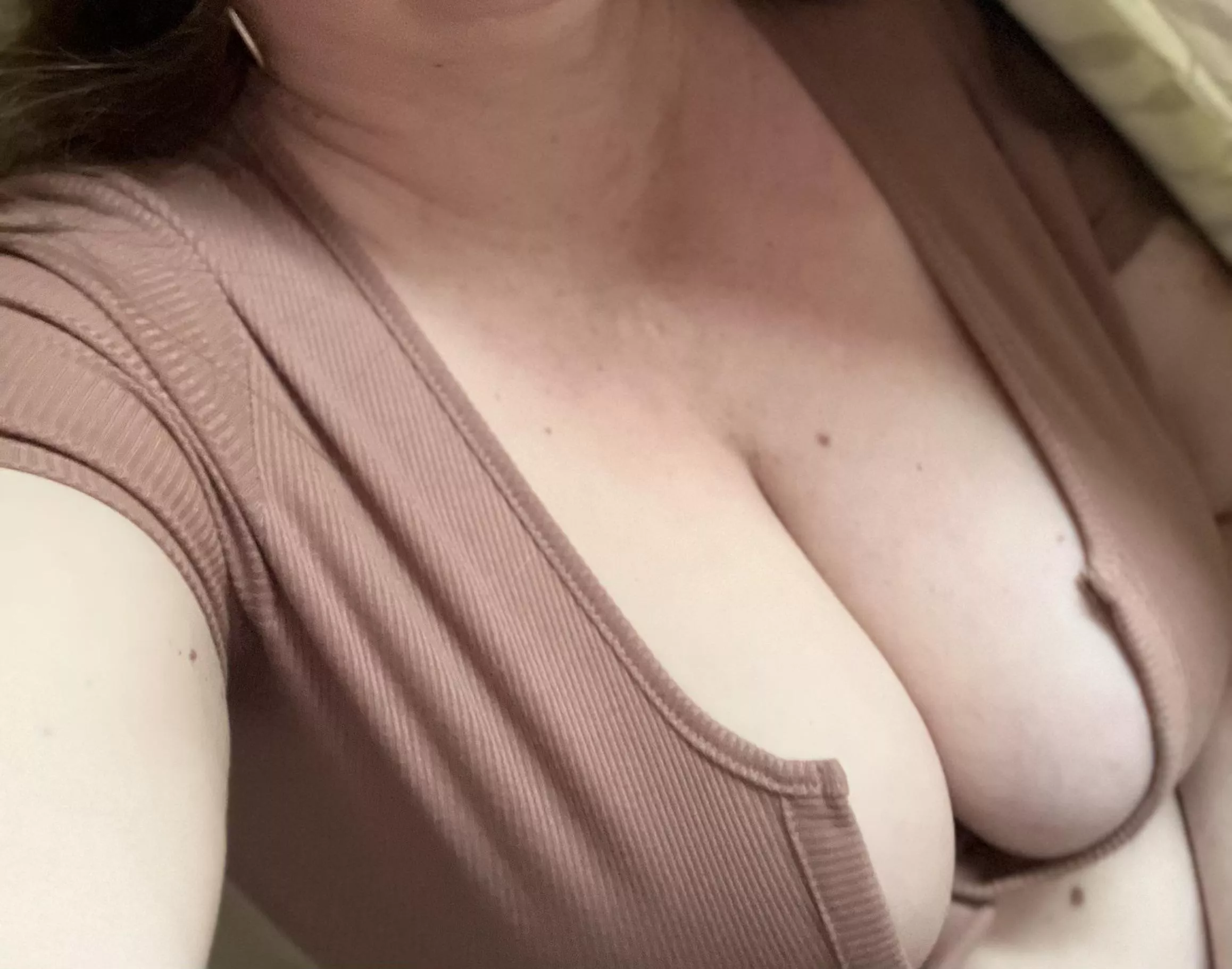 Slide your hand in , see how hard you can make those nipples 