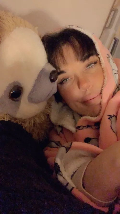 All snuggled up with Henry Roger ready for bed 