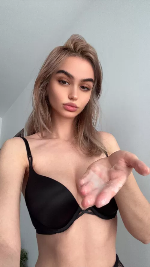 Open your mouth nice and wide. I got something sweet and tasty for you