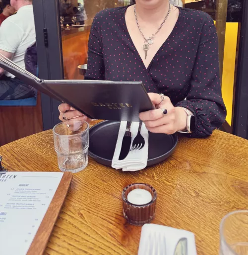 Someone in the restaurant asked how long he has been locked for.. ha! 