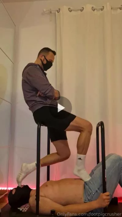 My socks at slave's nose and crotch 😈