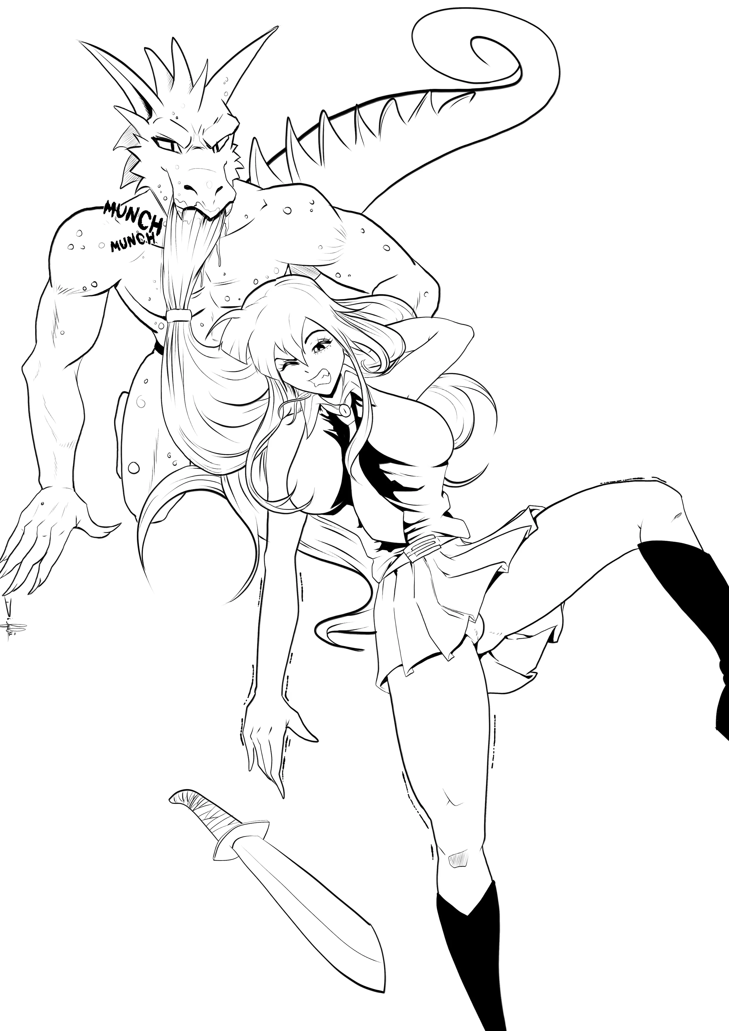 The monster is very horny for Akame's hair and couldn't resist... What would you do with Akame's hair in your hands?