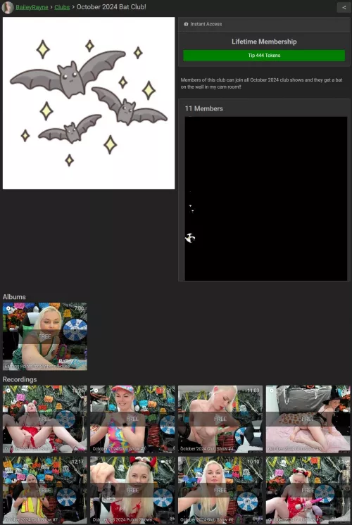 All Bailey's Club Show's currently in the Bat/Ghost Club on MFC Share with more to come through October - https://MFCsha.re/m/u4wvw7m3