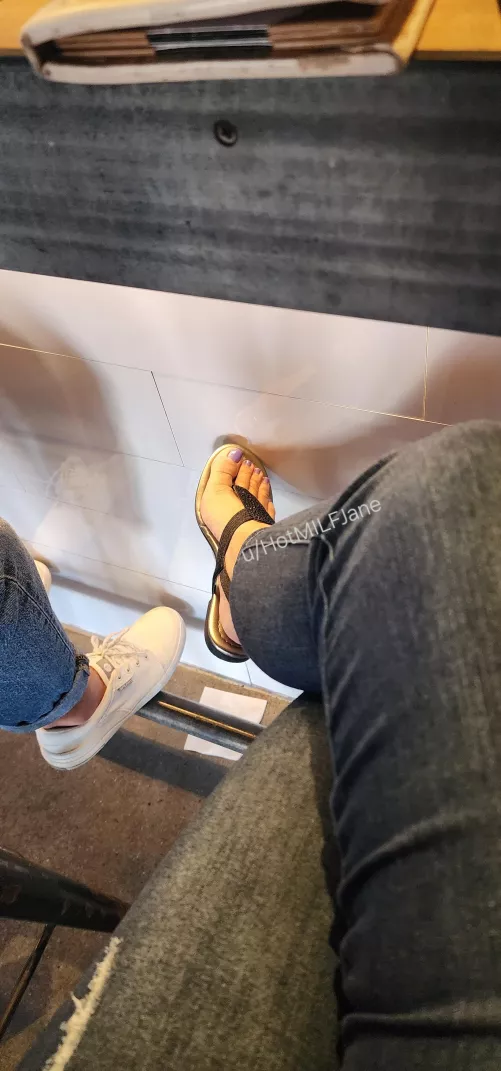 I do my best to show my feet when I'm out, because I know there's folks with foot & sandal fetishes
