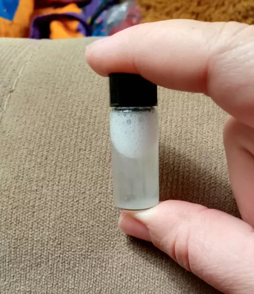 Spit vials! I offer drams (3.7mL) now and will have 50mL jars starting Wednesday! Jars come with complimentary eye droppers