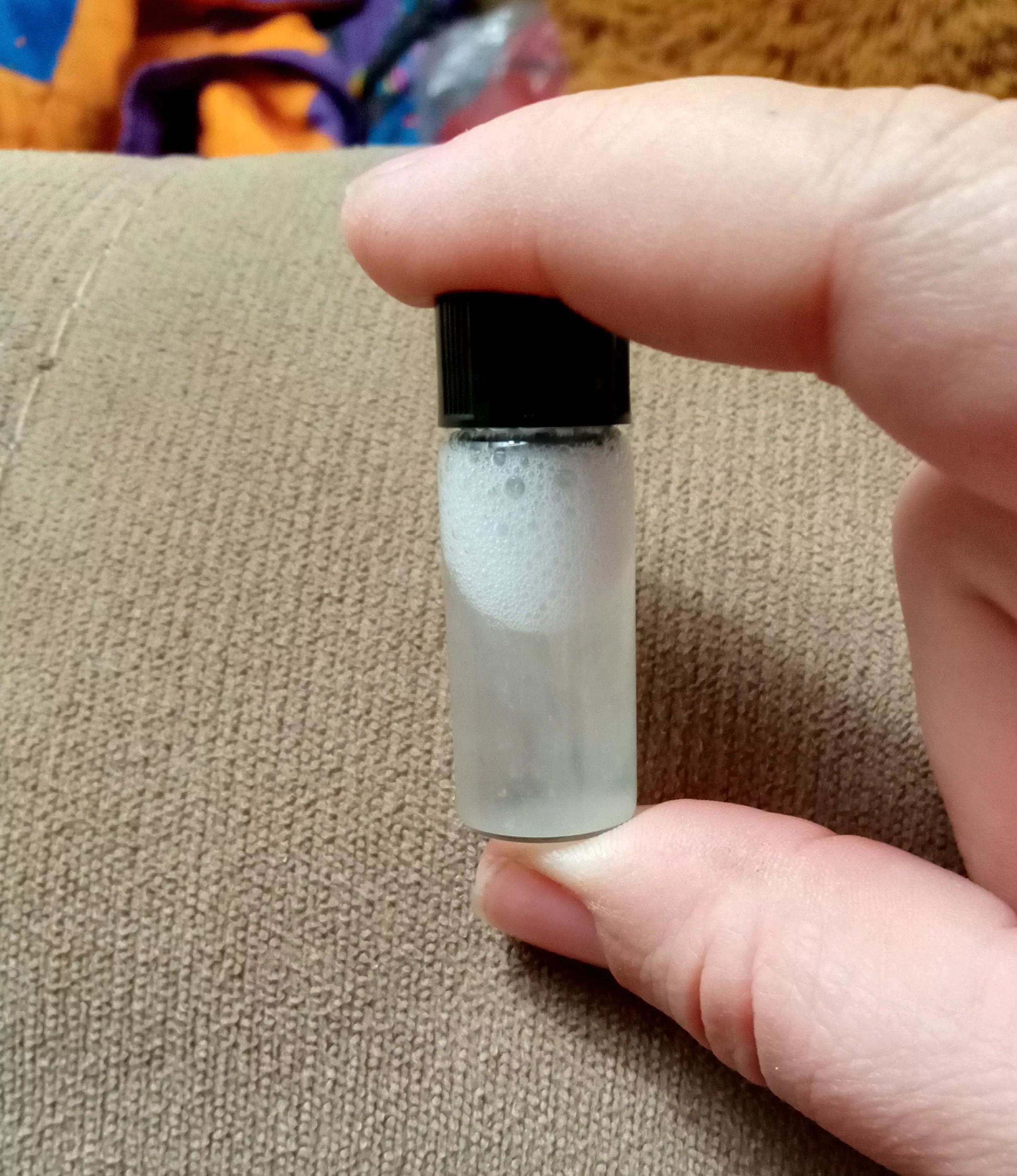 Spit vials! I offer drams (3.7mL) now and will have 50mL jars starting Wednesday! Jars come with complimentary eye droppers