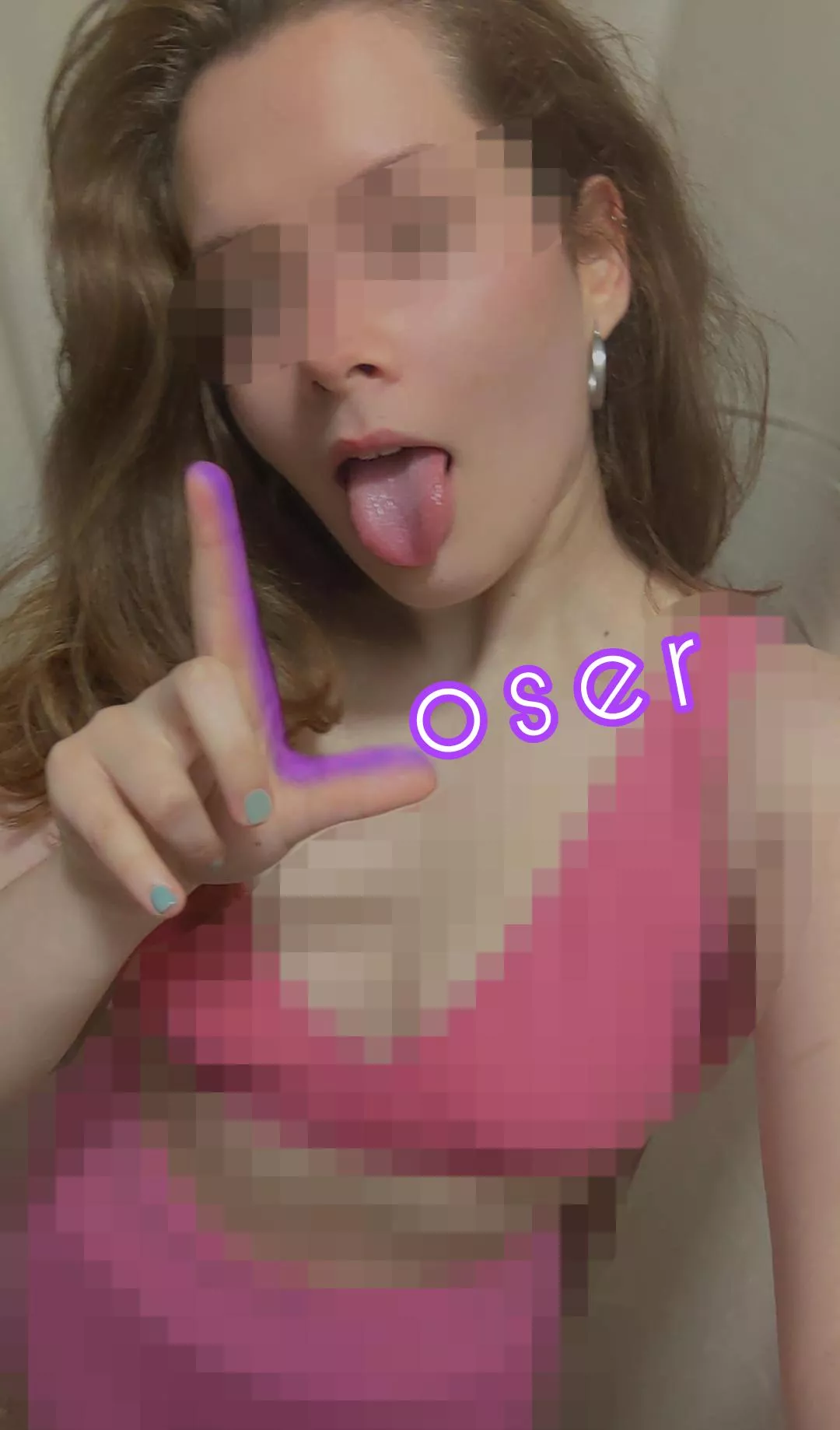 Censoring my cute outfit for losers like you. Thank me for keeping you safe, beta