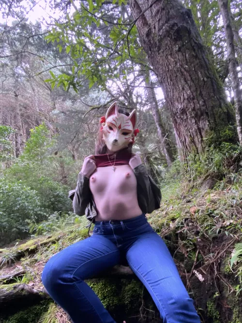 Flashing them in the woods