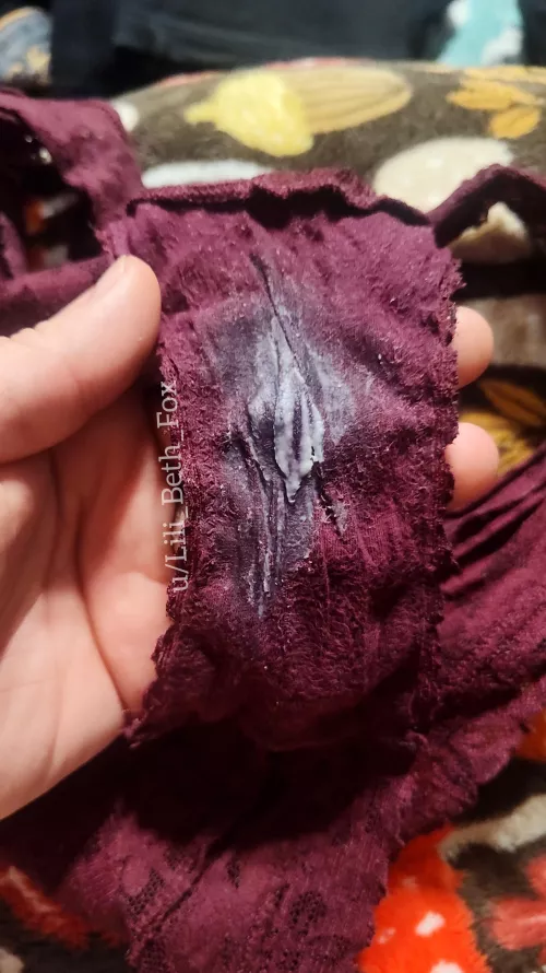 A creamy imprint of my cute pussy