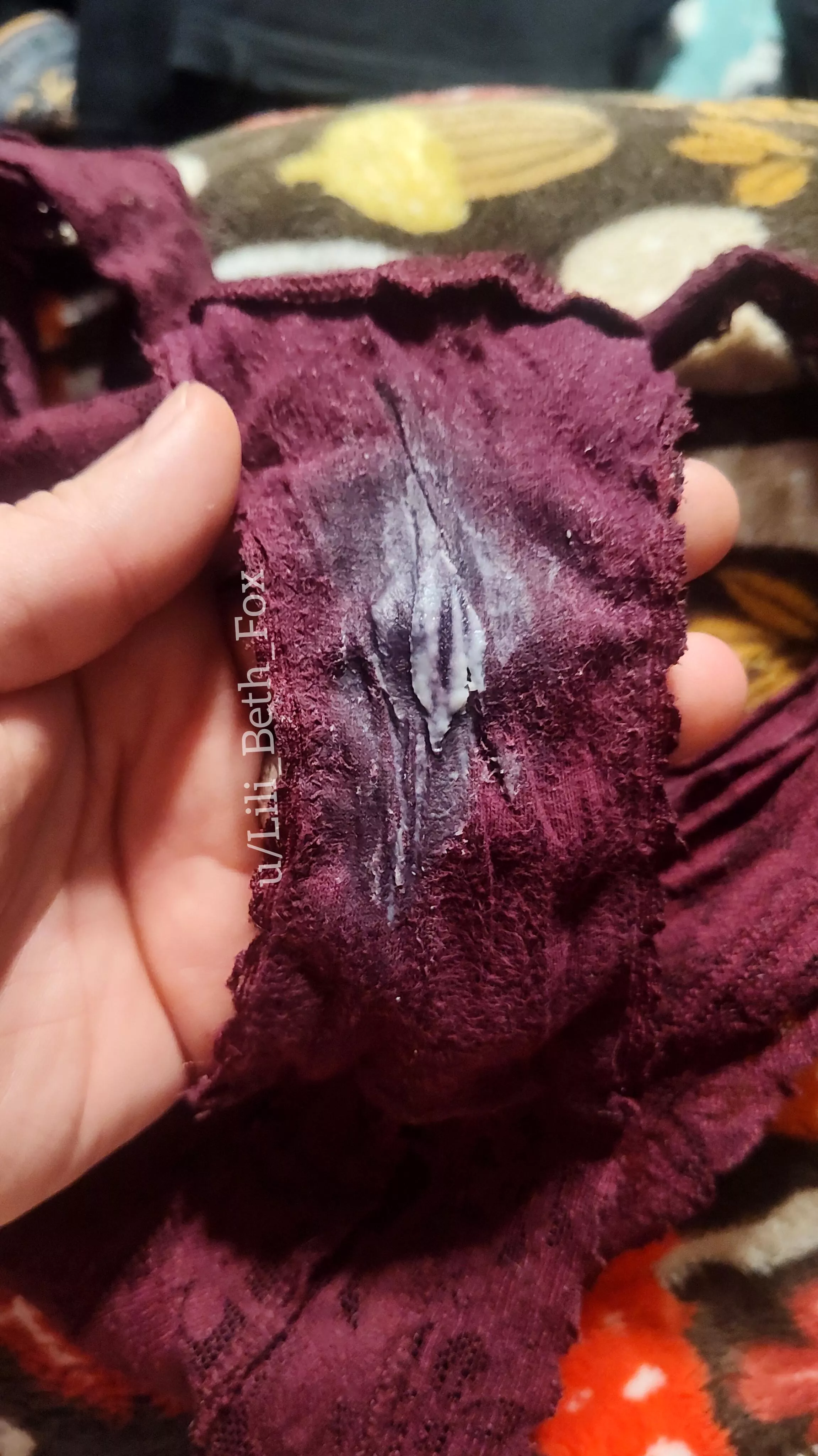 A creamy imprint of my cute pussy