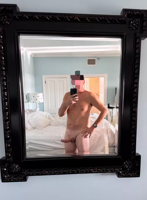 (53) Wanna suck or ride my cock in front of this mirror?