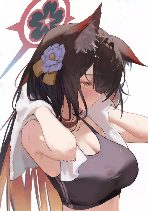 Wakamo after a workout 