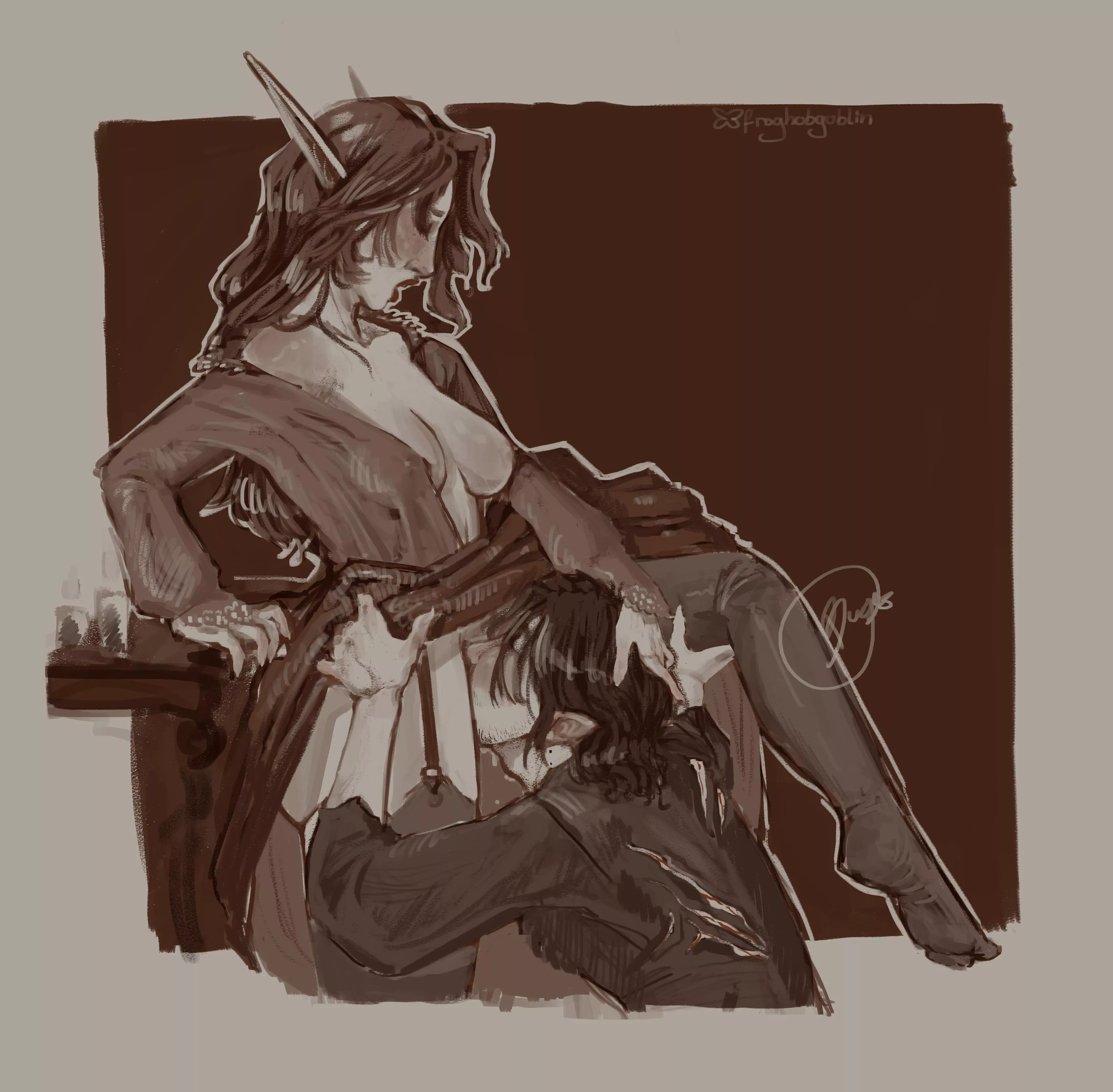 A gentleman’s feast (art by yours truly)