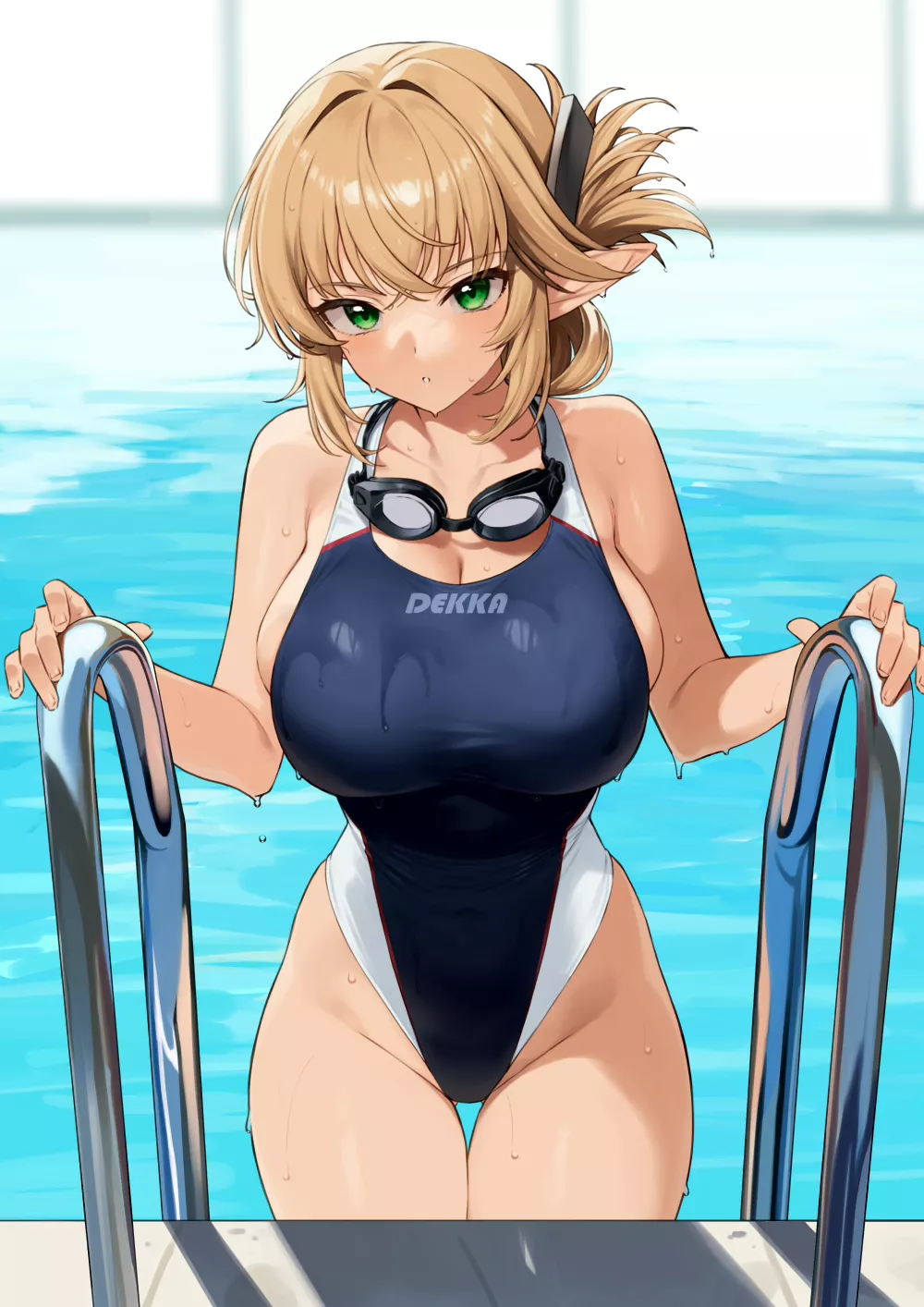 Swimsuit Aegis exiting the pool
