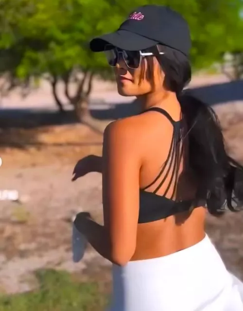 Pretty asian waiting on course