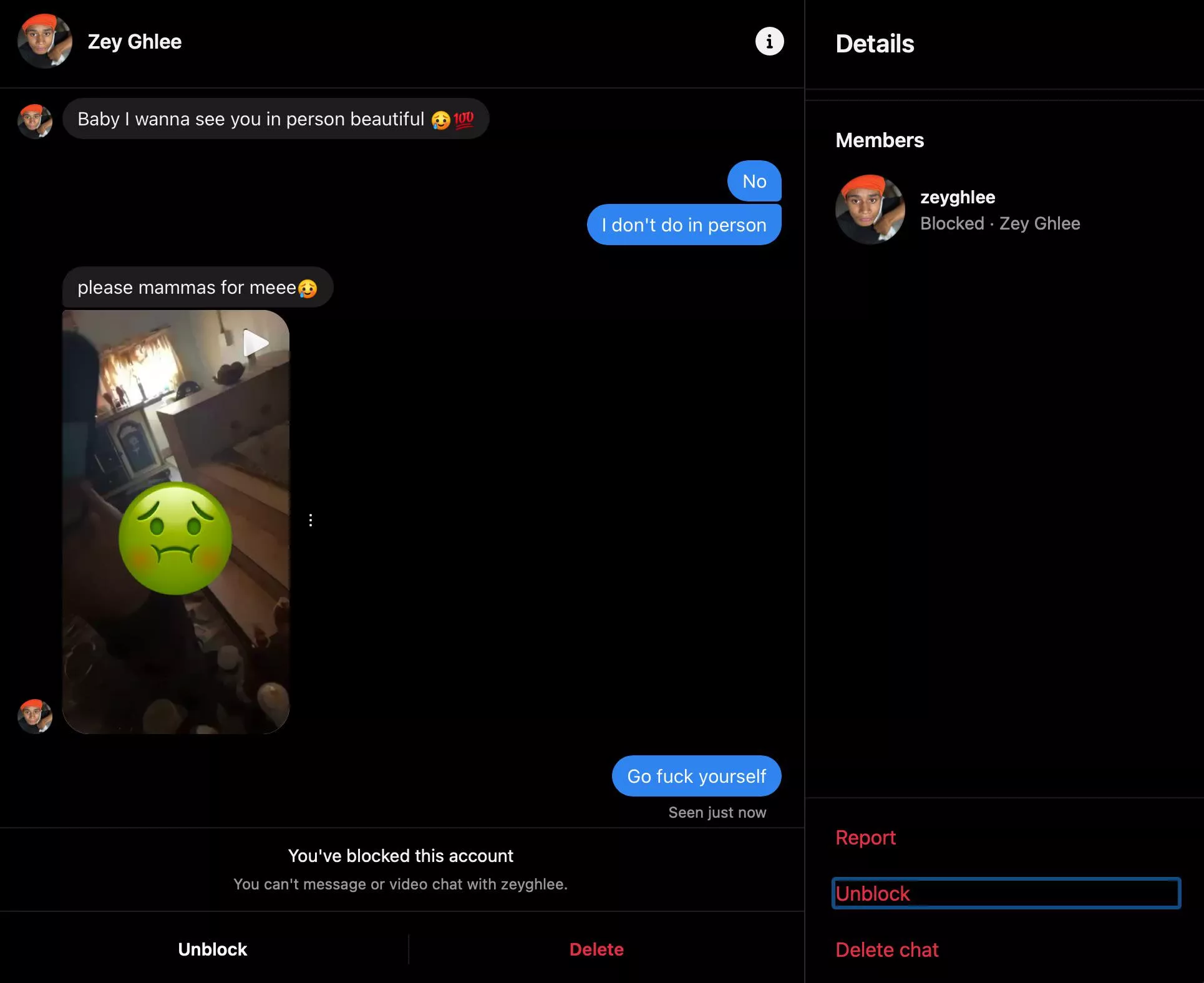 Zeyghee on insta is a cyber flasher and time waster 