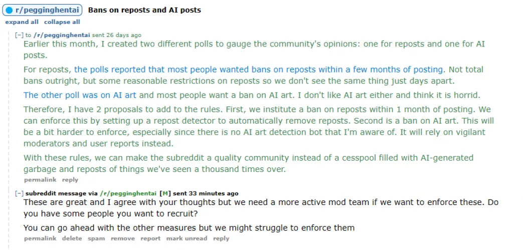 AI content and reposts within 1 month are now banned.
