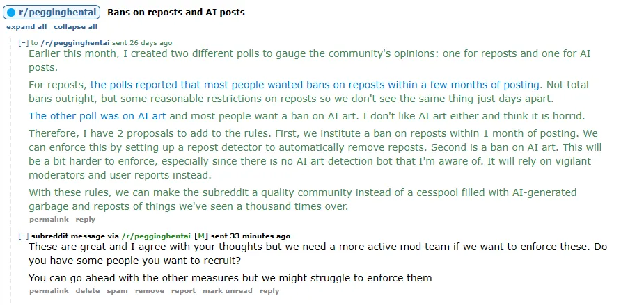 AI content and reposts within 1 month are now banned.