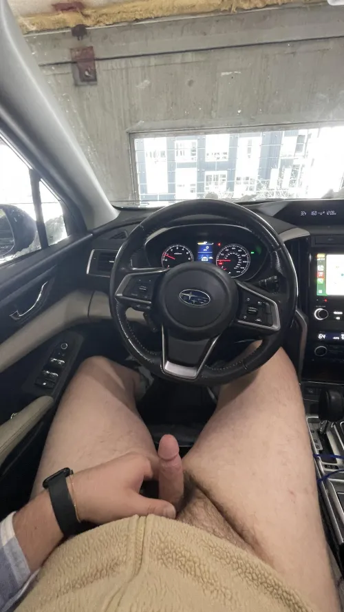 Always hard in the work parking garage