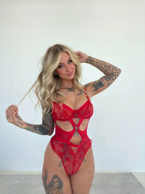 beautiful tattooed blonde pack