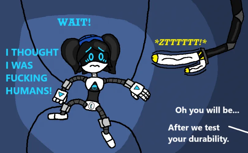 Emily gets tricked into getting in the Dick-Sembly machine.