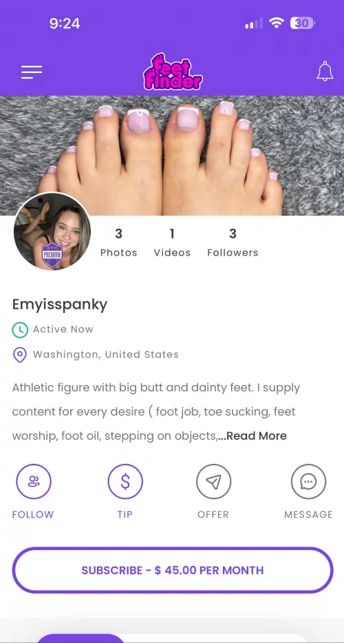 Find me on feetfinder
