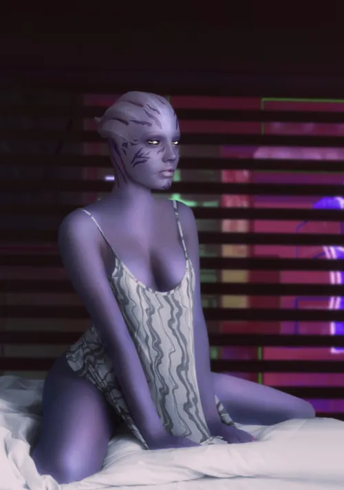 Lin'meda the Asari earning money on the side doing some modeling. (Rastifan) 