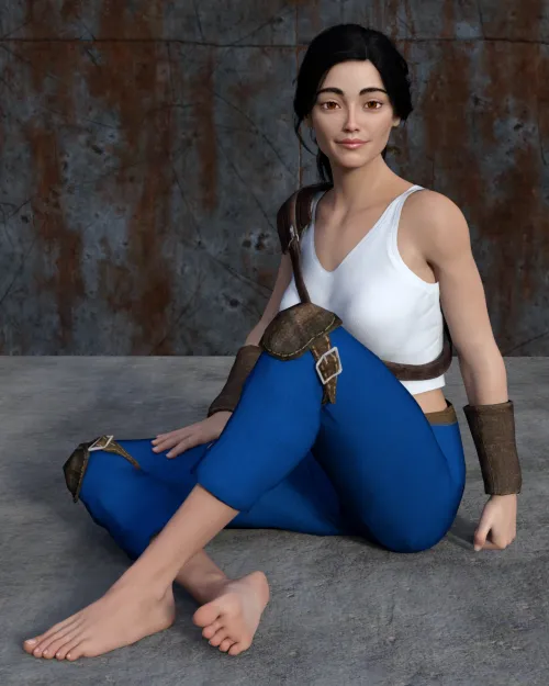 Lucy Maclean takes off her boots to relax and let her feet get some fresh air giving you a glimpse of her bare sole (SoleMann)