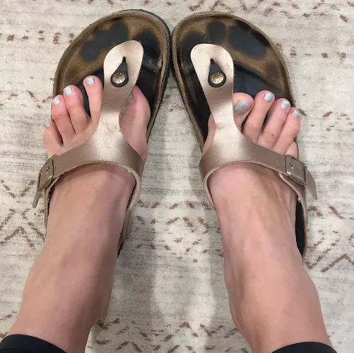 silver toes in my Birks