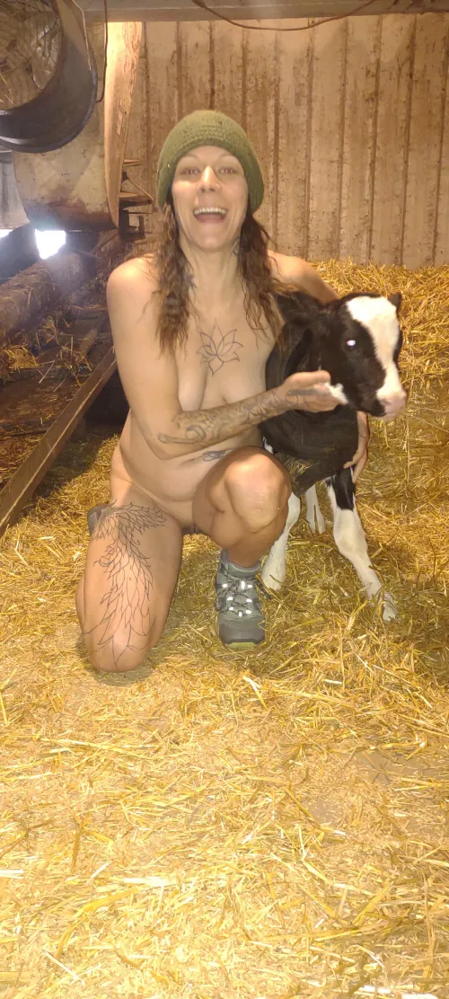 Took a naked tour of a farm
