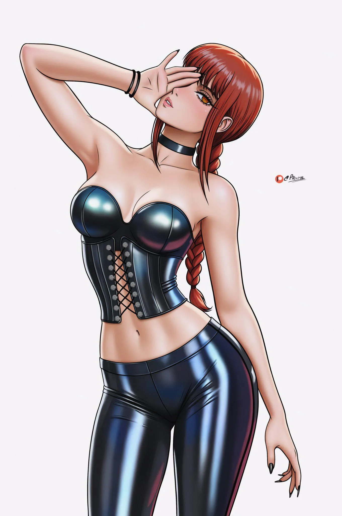 Clothed in latex from choker to leggings (Makima) [PRIxMAL]