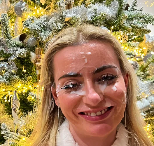 Her X-Mas load makes her happy