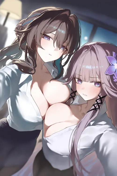 Office Ladies Ruan Mei and Herta [Honkai: Star Rail] (@Noir_Shiro_)