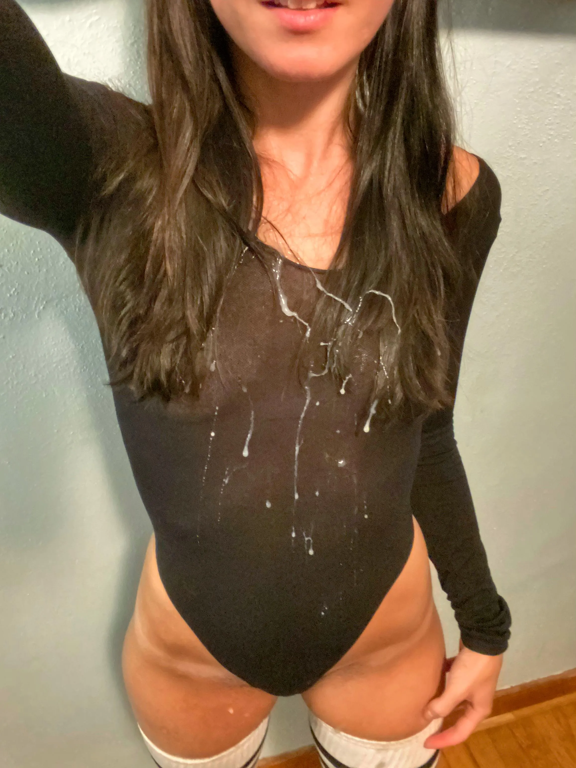 Sheer body suit and a big load