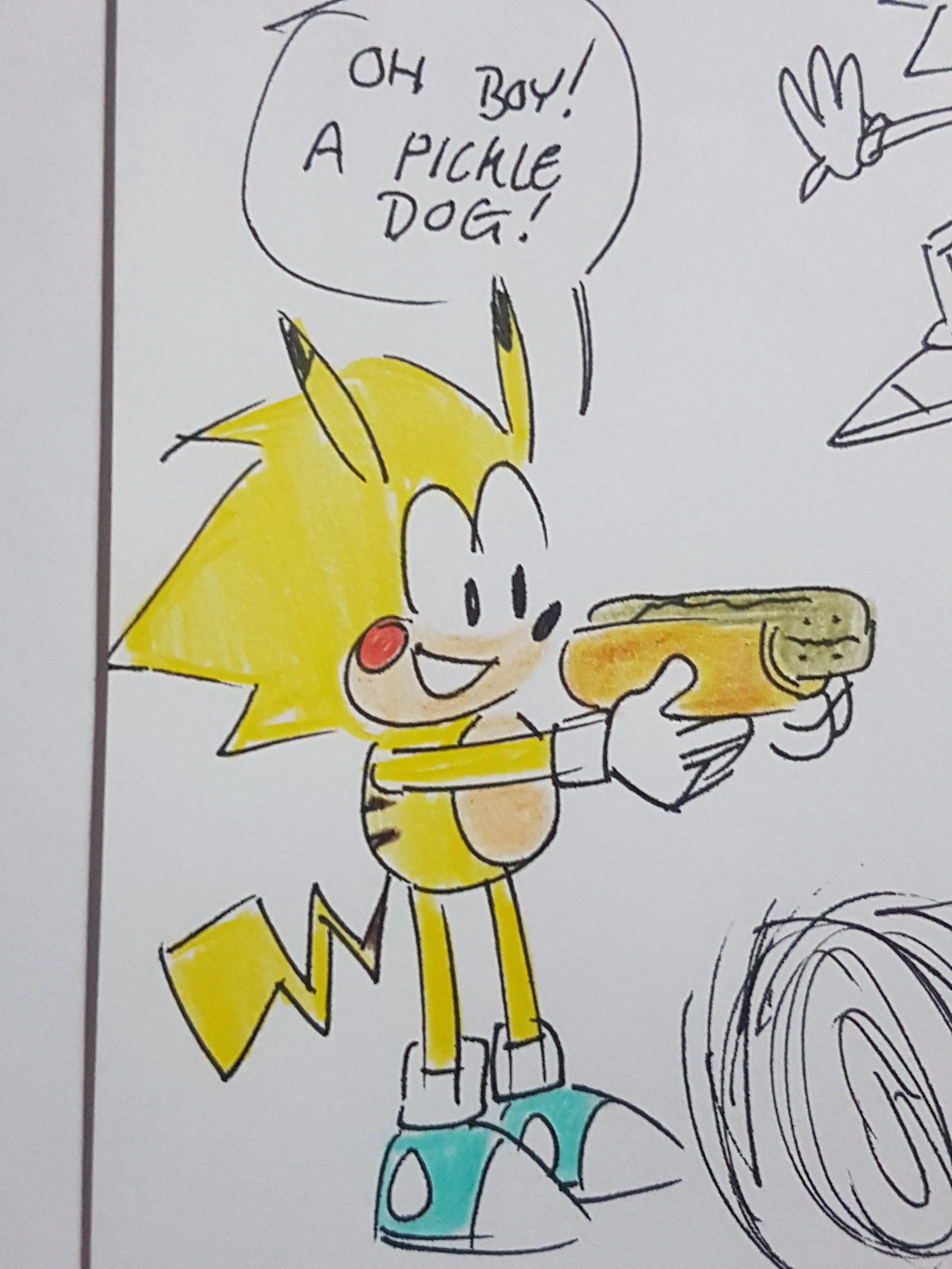 Sonichu enjoys lunch.