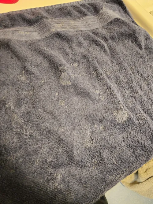 This is my cumrag, wish I had something where the stains looked more noticeable 